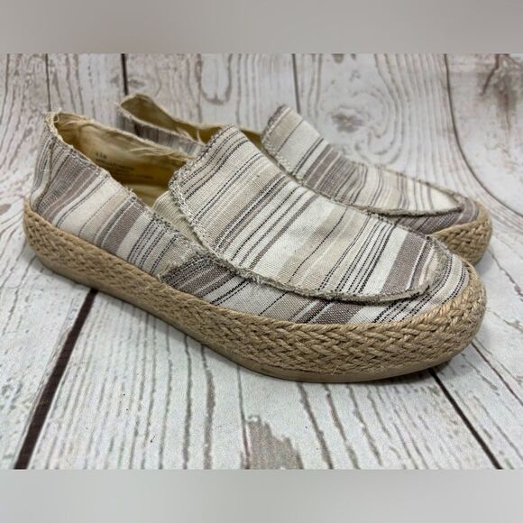 Espirit Women's Noella Espadrille Slip On Taupe Canvas Flats Size 6.5 - Picture 2 of 12